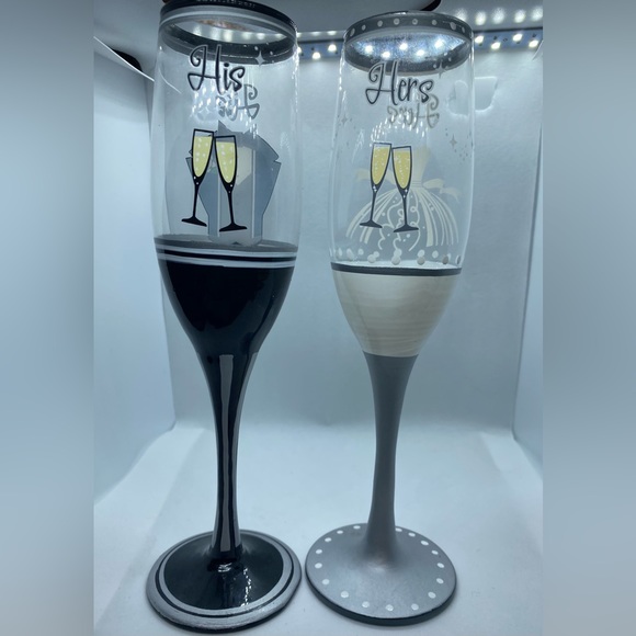 His & Hers Champagne Flutes 🥂 - Picture 4 of 5